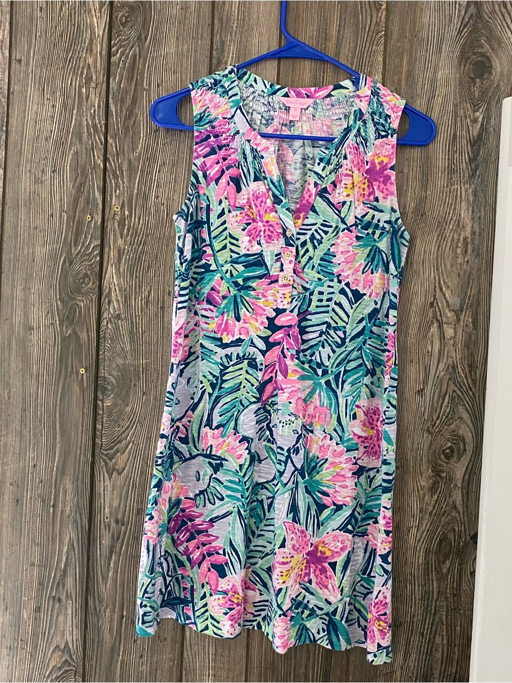 Lilly Pulitzer Pink & Teal Tropical Sleeveless dress